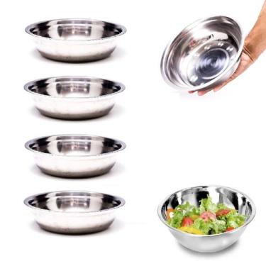 Imagem de 6 Tigelas Bowl Saladeira Cumbuca Em Inox 21x5,5cm - Fx