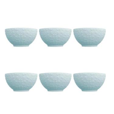 Imagem de Kit 6 Bowl Tigela Sobremesa Azul Vintage Relevo Tassel 456ml - Germer 