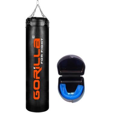 Imagem de Saco De Pancada Profissional 160 Cm + Protetor Bucal Profissional Com Capinha Moldável Gorilla-Unissex