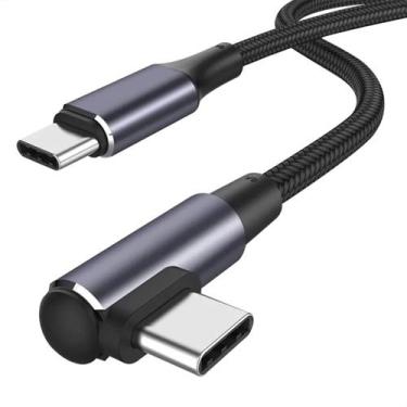 Imagem de Kit com 5 Cabos USB-C ponta 90 graus Resolução 8K 60Hz e para Transfer
