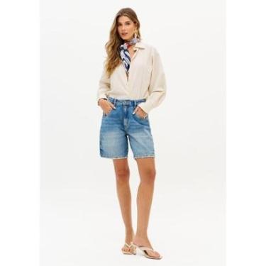 Imagem de Bermuda Jeans Cintura Alta-Feminino