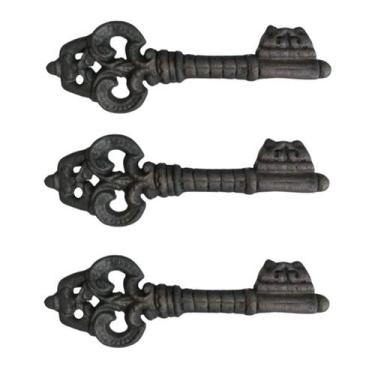 Imagem de Kit 3 Chaves Decorativas Rústica Enfeite em Ferro Nº 02 26cm - Fundiçã