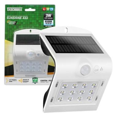 Imagem de Arandela Solar 3w Sensor Presenca Branca 6500K IP65 - TASCHIBRA