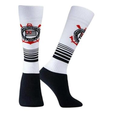 Imagem de Meião de Futebol Corinthians Infantil Juvenil Oficial Rikam, Branco, M