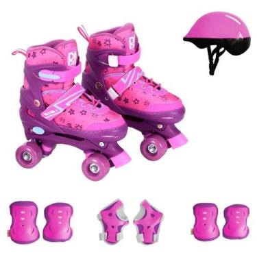 Imagem de Patins roller ajustavel cadarc com proteção tam 34 ao 37 - dm toys