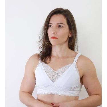 Imagem de Sutiã de amamentação em microfibra e renda - Jackie lingerie, Branco, 