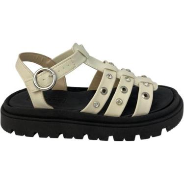 Imagem de Sandália Moleca Papete Feminina Flatform Macia e Estilosa, Branco off 