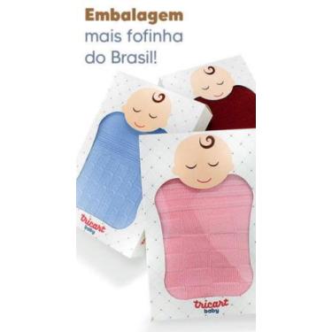 Imagem de Manta de Tricô Lã para Bebê Avulsa Saída Maternidade - TRICART, Rosa
