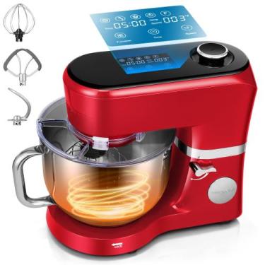 Imagem de Batedeira Planetária VIVOHOME 6 Qt Elétrica Vermelha