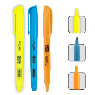 Imagem de Kit Com 3 Marca Texto Cores Mescladas Para Uso Diário Anotações e Orga