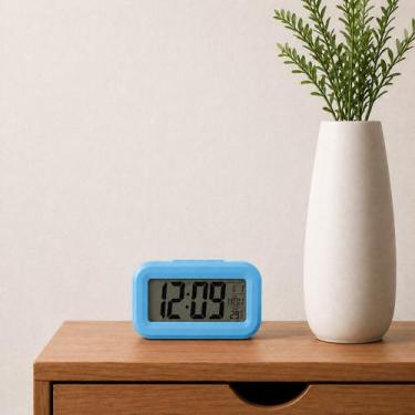 Imagem de Relógio De Mesa Digital Alarme Despertador Função Soneca Data Hora Ind