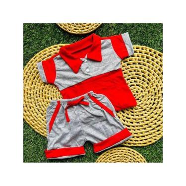 Imagem de Conjunto Camisa Polo + Bermuda Bebe Menino Recém Nascido Ou Bebe Rebor