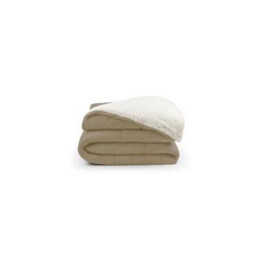 Imagem de Coberdrom Cobertor Solteiro Soft e Sherpa Dupla Face Macio Cor: Bege -