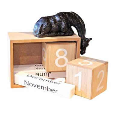 Imagem de Calendário De Mesa Decorativo Girafa Enfeite Mesa Escritório - Tuut