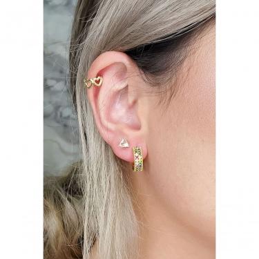 Imagem de Piercing Floratta Joias Mini Coração Banhado em Ouro 18k 1CM Dourado Feminino