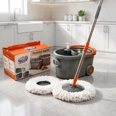Imagem de Mop Giratório Turbo 360 Com Centrífuga Inox 2 Refis Microfibra - Mix F