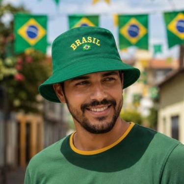 Imagem de Chapéu Boné Bucket Cataovo Bordado Brasil Bandeira Torcedor - Genérico