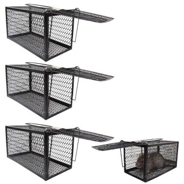 Imagem de Ratoeira Gaiola Kit 3 Uni Captura Camundongos Rato Ratazana Roedor Arapuca Cilada Alcapao