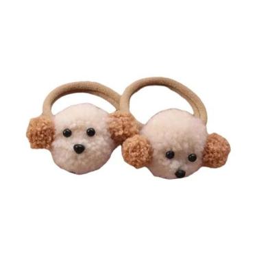 Imagem de Elásticos De Cabelo Com Orelhas De Coelho Peludas Para Meninas, 2 Peça