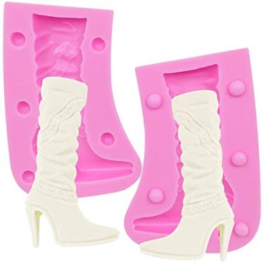 Imagem de Botas Stiletto 3D Molde de Silicone Fondant, Decoração de Bolo, Topo de Bolo, Gumpaste, Chocolate, Doces, Resina, Argilas de Polímero, Argilas de Metal