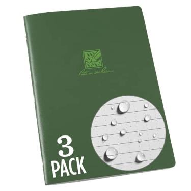 Imagem de Rite in the Rain Caderno LG Stapled, 16,8 cm x 21,5 cm, capa verde, padrão universal, pacote com 3 (nº 971-LGL3)