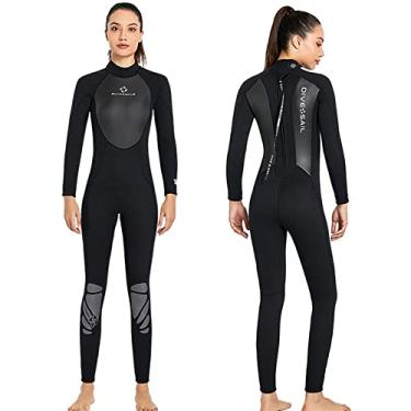 Imagem de Fato de mergulho de neoprene feminino 3mm de corpo inteiro para mergulho com snorkel