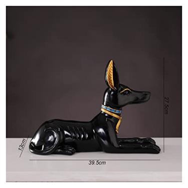 Imagem de jinyi2016SHOP Esculturas de decoração de casa para cães de boas-vindas grande estatueta de interiores decoração de móveis ornamentos de resina escultura para sala de estar (cor: Wine Rack B, tamanho: 69 cm)