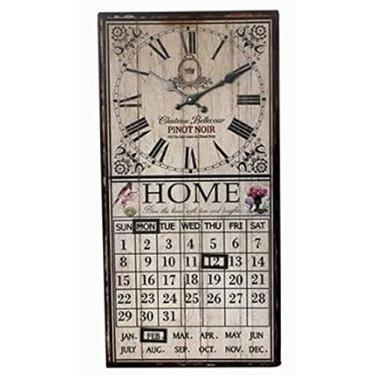 Imagem de Relógio de Parede com Calendario Home Branco Oldway - 60x30x4cm