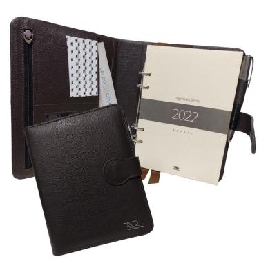 Imagem de Agenda Diária Couro Raffai 2022 Café