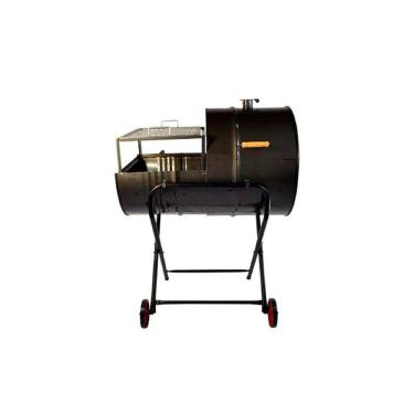 Imagem de Churrasqueira Meio Bafo Meio Grill 200l Grelha,suporte Rodas