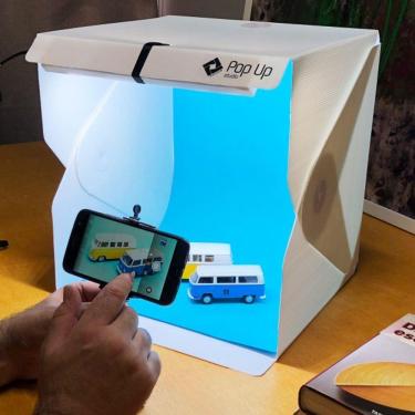 Imagem de Mini Estúdio fotográfico Pop Up Mutu 35CM com LED e Fundos