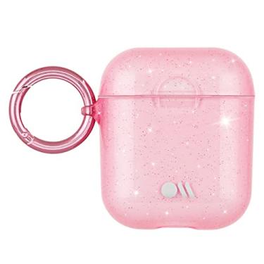 Imagem de Case-Mate Capa protetora para AirPod, capa de silicone macio com chaveiro para homens e mulheres, compatível com AirPods séries 1 e 2, LED frontal visível - Crystal Blush