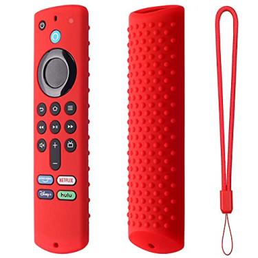 Imagem de Compatível com a tampa remota Fire-TV-Stick 4K Max/3rd Gen | Estojo de controle remoto de silicone macio com cordão | Capa protetora luminosa à prova de choque para -Stick 4k Max (10 cores)