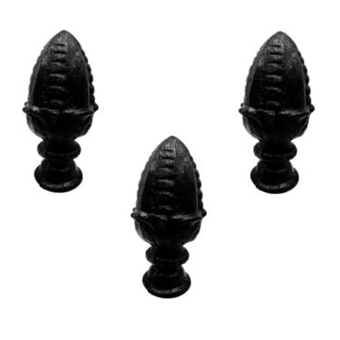 Imagem de Kit 3 Pinhas Ferro Fundido N09 P/ Grade Portão Sacada Muro