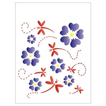 Imagem de Stencil 15x20 - Flores e Libelulas (OPA 1149)