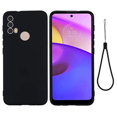 Imagem de YUNCHAO Caixa de telefone Para Motorola Moto E20 / E30 / E40 Pure Color Líquido Silicone à prova de choque de choque capa para celular