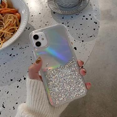 Imagem de Capa de telefone de areia movediça de strass para iphone 12 promax 12mini 11 promax xmax xr 7 8 plus capas de glitter líquido, a, para iphone 12