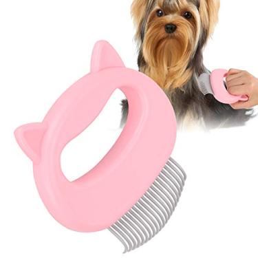 Imagem de Escova de gato remover pele flutuantePet Grooming Tool Shell Shape Long Short Hair Cat Comb removendo pele fosca Shedding Comb (rosa)