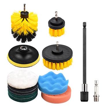 Imagem de Qudai 12 Pçs/SET Escova de Broca Elétrica Scrubber Pads Kit Power Scrubber Limpeza Kit Escova Escova Scouring Pad para Tapete Vidro Carro Limpo NP
