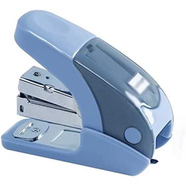 Imagem de REJOON 1 peça grampeador metal plástico prático mini grampeador ferramenta escola escritório estudante papelaria (cor: azul)