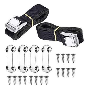 Imagem de 22 peças Cooler Tie-Down Strap Kit Fivela Tiras de Amarração para Coolers RTIC YETI Evita que escorregue em reboques de chassi de caminhão de convés de navio