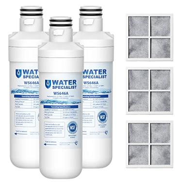 Imagem de Waterspecialist LT1000PC ADQ747935 MDJ64844601 Filtro de água e filtro de ar certificados pela NSF, substituição para LG® LT1000P®, LT-1000PC e LT120F®, 3 Combo, o pacote pode variar
