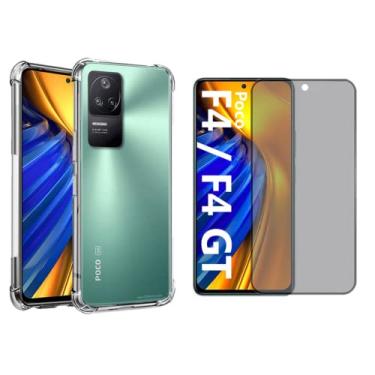 Imagem de Capa Capinha Anti Impacto + Película Privacidade Anti Espionagem Para Poco F4 - (Hard Glass Store)