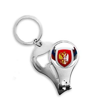 Imagem de Chaveiro Abridor de Garrafas Cortador de Unhas Serbia National Emblem Country