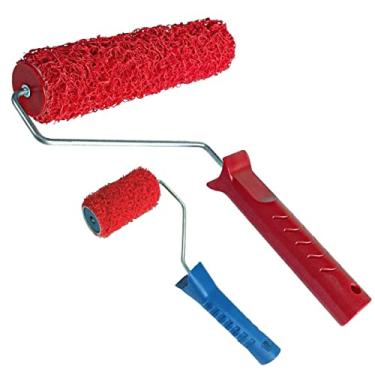 Imagem de Kit Rolo Textura Cabelo de Anjo com Cabo 23cm e 9cm Ideal Para Efeitos Rústico Aplicação de Argamassa Massa Corrida