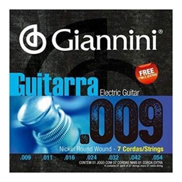 Imagem de ENCORDOAMENTO GUITARRA GIANNINI GEEGST 709 NIQUEL 7 CORDAS 0.009