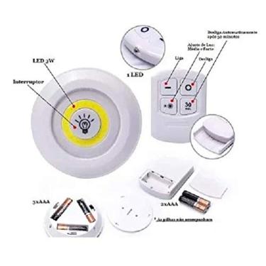 Imagem de Lampada Luminaria Led Spot Sem Fio C/Controle Remoto