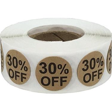 Imagem de Adesivos Kraft Natural, 30% de para varejo de 1,95 cm, 500 etiquetas adesivas