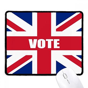Imagem de Mousepad com a bandeira da Grã-Bretanha, Reino Unido, voto para eleições gerais, borda costurada, tapete de borracha para jogos