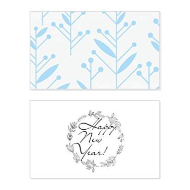 Imagem de Blue Bud Flower Plant Paint New Year Festival Greeting Card Bless Message Gift